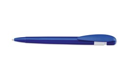 Kandy Kugelschreiber: Stylischer günstiger Kunststoffkugelschreiber mit weißen Akzent. Blaue Mine.