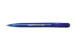 TOXY Speed Kugelschreiber: Kugelschreiber mit transparentfarbenem Gehäuse, gebogenem Clip und Dreh-Klicksys