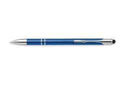 Delight Slim Touch Kugelschreiber:   Formschöner Metallkugelschreiber mit praktischer Touch-Pen-Funktion, blaue M