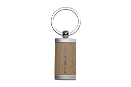 HOLZI Metall:   Schlüsselanhänger aus mattem Metall mit einem Einleger aus Buchenholz. Pro S