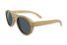 BAMBUS Holz-Sonnenbrille:   Sonnenbrille mit Rahmen und Bügel aus echtem Bambusholz, schwarze Gläser mit