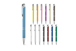 Delight Multicolor Kugelschreiber: Kugelschreiber mit blauer Mine, mit silberfabigen Akzenten und einem Clip aus Me