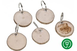 BARK Schlüsselanhänger:   Schlüsselanhänger Rindenscheibe aus Haselnussholz rund mit Schlüsselring und
