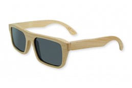 BAMBUS Holz-Sonnenbrille:   Sonnenbrille mit Rahmen und Bügel aus echtem Bambusholz, schwarze Gläser mit