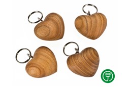 CHERRY Heart Schlüsselanhänger:   Schlüsselanhänger aus Kirschholz geölt in Herzform - Handschmeichler. Made i