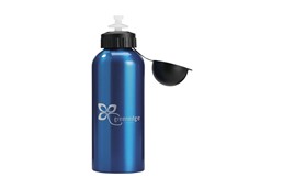 SARIN Wasserflasche: Alu-Trinkflasche mit Kunststoff-Trinkstopp. Nicht Spülmaschinenfest. Volumen 600