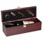 Luxus Weinbox & Zubehör: Weinbox aus Holz mit integriertem Kellnermesser, Flaschenverschluss, Ausgießer u