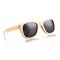 BAMBUS Holz-Sonnenbrille: Sonnenbrille mit Rahmen und Bügel aus echtem Bambusholz, schwarze Gläser mit UV 