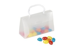 Süssigkeiten Box gefüllt: Transparente Tasche gefüllt mit ca. 50 g Süßigkeiten. Bitte geben Sie bei Ihrer 